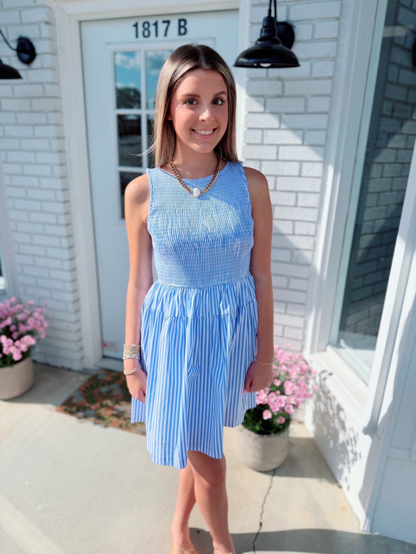 Smocked Coastal Mini Dress