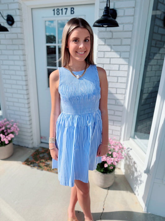 Smocked Coastal Mini Dress