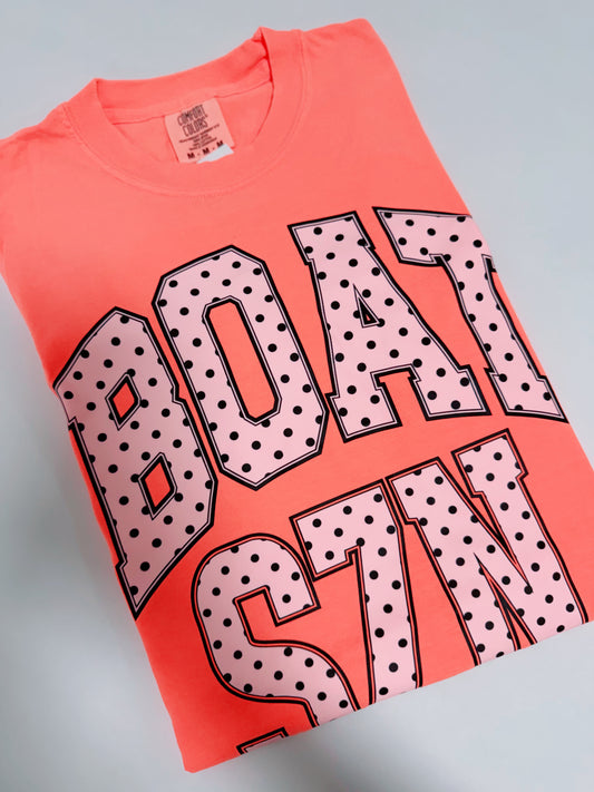 Neon Coral Boat Szn Tee